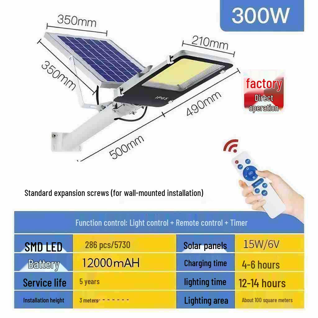 Super Bright Waterproof Solar Courtyard Lamp: Outdoor Wall & Street Lighting, 6-Meter Range