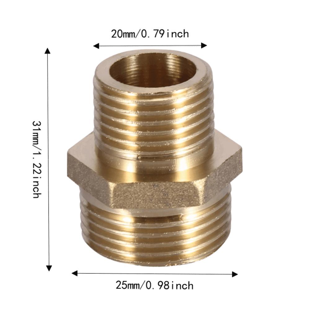 2pcs Hex Shape Brass Pipe Fitting Male Threaded Ends Reducing Male Connector  Irrigation System