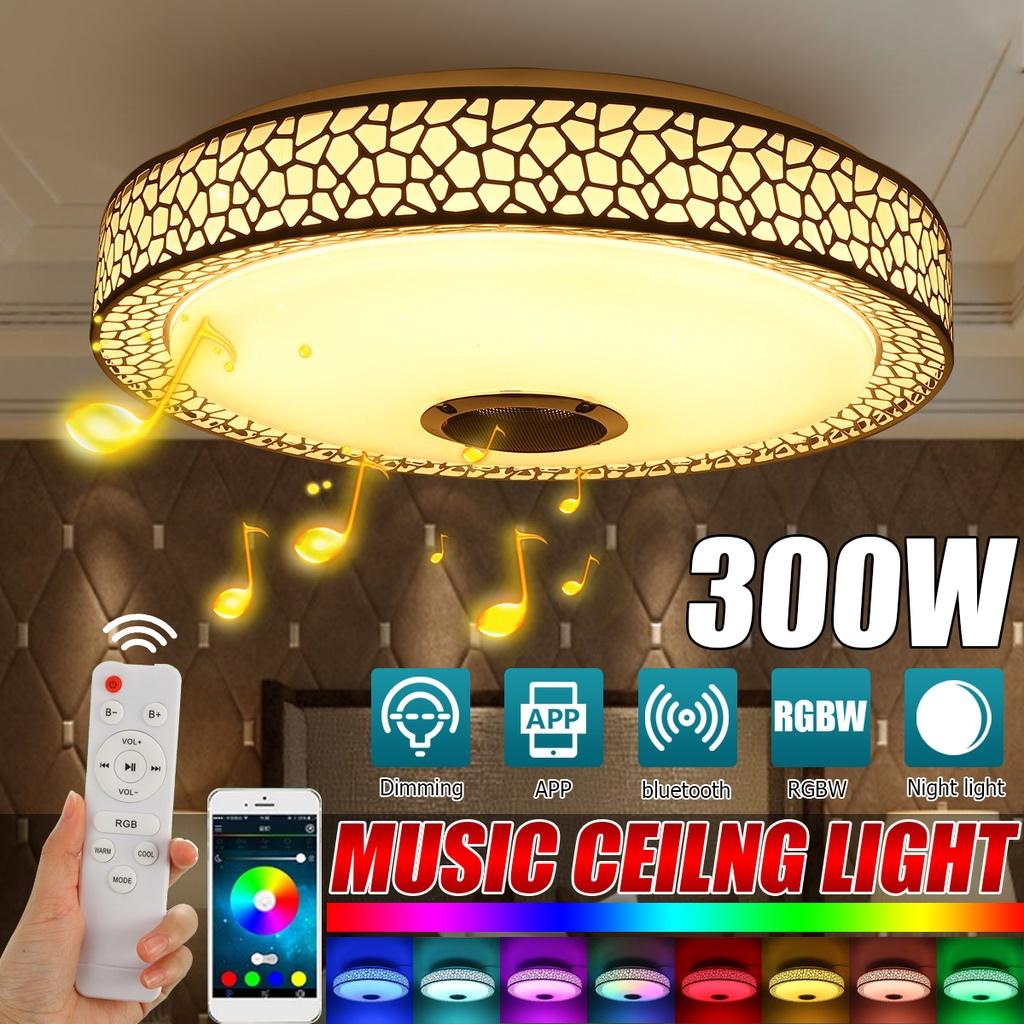 Modern RGB Dimmable LED Ceiling Light Remote APP Control Bluetooth Speaker Music Light 100-265V Bedroom Home Smart Ceiling Lamp 300W