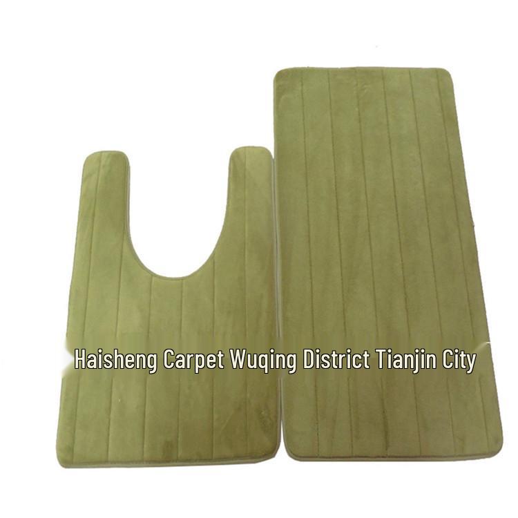 U-shaped Toilet Mat Set: Absorbent & Washable Bath Rug Pair
