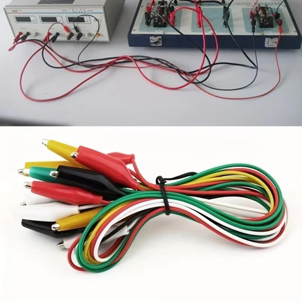 10pcs/set 28/35/45mm Alligator Clips with Wires Double-ended Crocodile Clips Roach Clip DIY Test Jumper Wire Electrical Testing