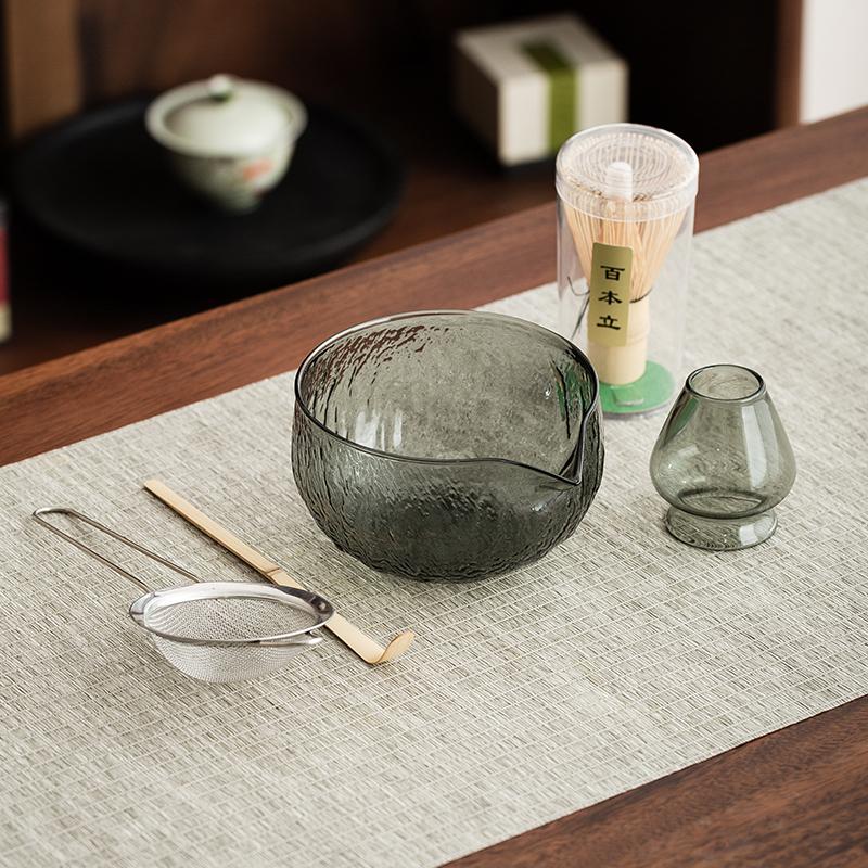 Japanisches Bambusgrünfaden Matcha-Schalen-Set, Baibenli + Teepulversieb, Etc., Vollständig Entriegelte Exquisite Teezeremonie