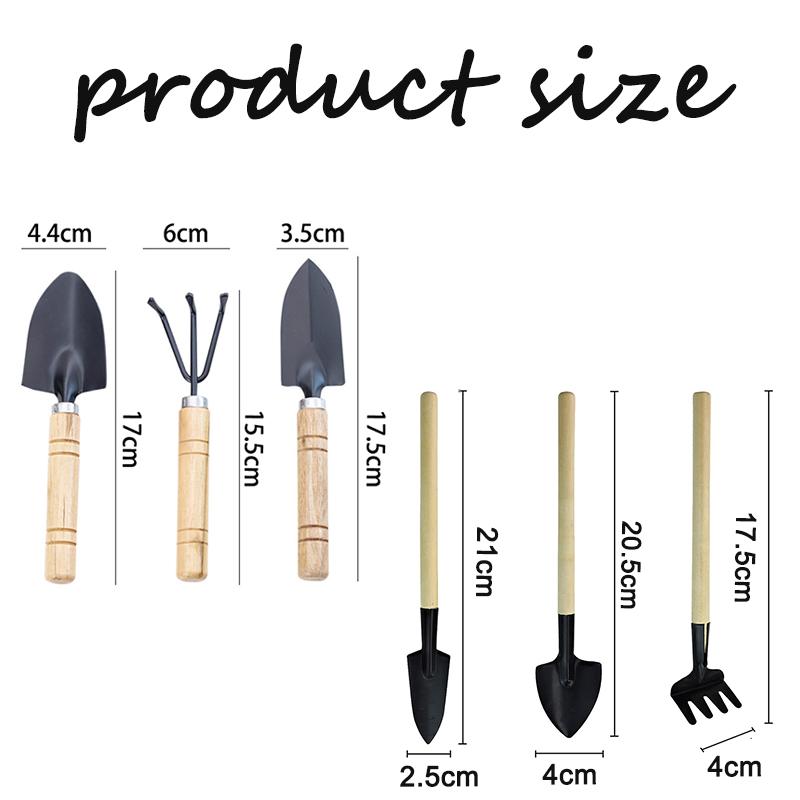 3PC/1Set Mini Gardening Tools Set Portable Small Gardening Tool With Handles Shovel Rake Indoor Gardening Planting Flower Tools
