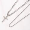 Collana in Acciaio Inossidabile con Croce di Diamanti Catena Cubana Catena per Maglione alla Moda Gioielli in Acciaio Titanio di Alta Gamma Fabbrica