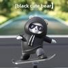 Car Skateboard Bear Sliding Car Cartoon Dynamic Bear Central Control Screen Instrument Panel Little Bear Car Decoration Ornament