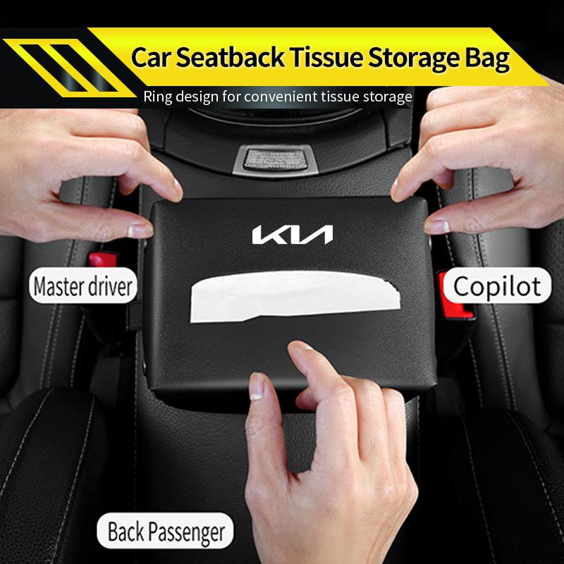 Car Tissue Box Armrest Storage Case Seatback Napkin Holder Interior For KIA Sportage Rio Ceed Niro Soul Stonic Picanto Proceed fxrp50