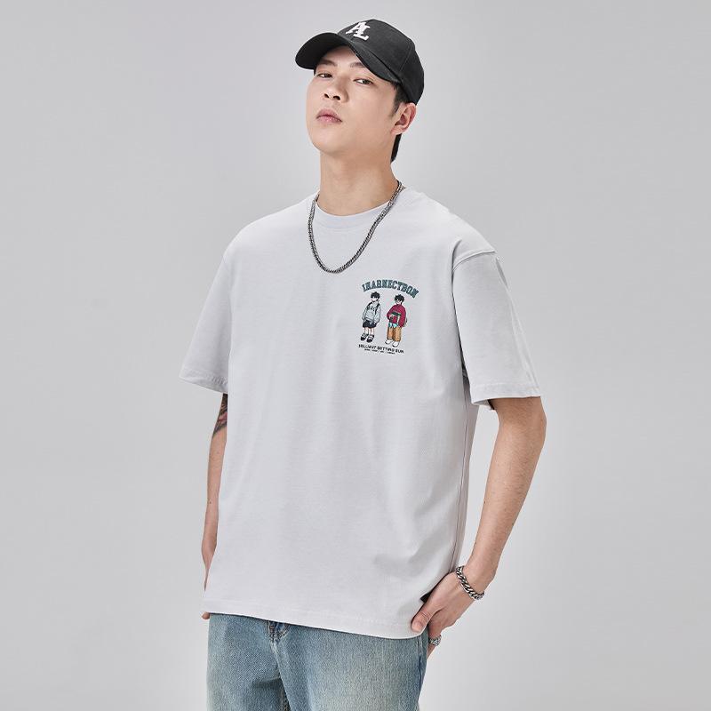 New Summer Cartoon Printed Short-sleeved T-shirt Men's Casual American Clothes Couple's Shirt