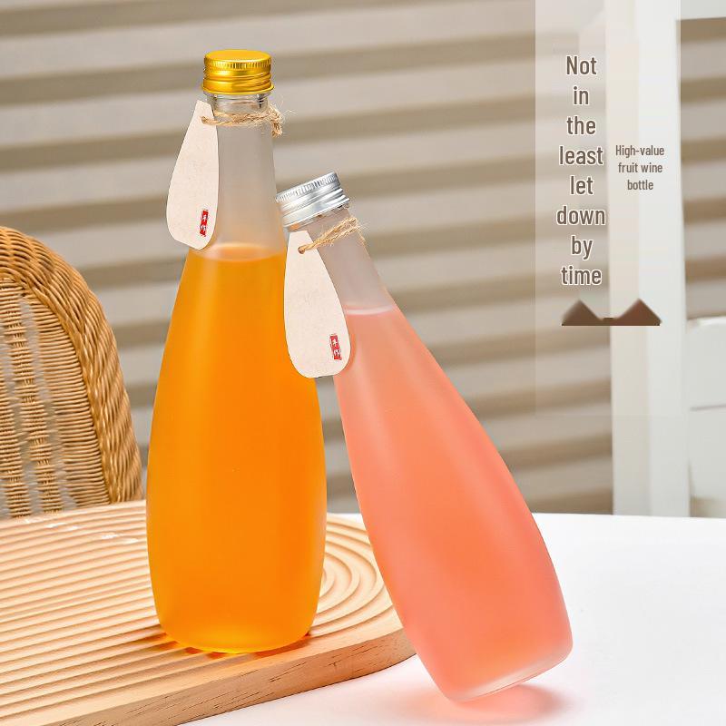 New Frosted Glass Water Bottle with Lid - Thick, Transparent, Sealed for Juice & Soda Beverages