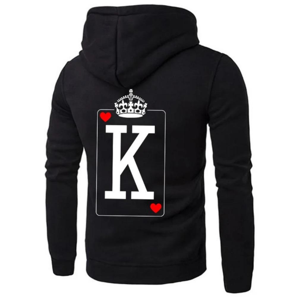 King Queen Couple Sweatshirt Hoodie For Valentine's Day Casu