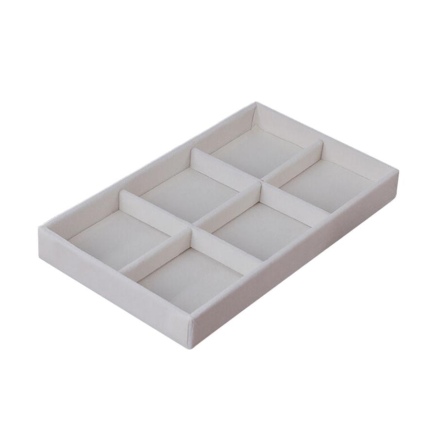 1PC, Flocking Jewelry Box Jewelry Tray, Color: Beige