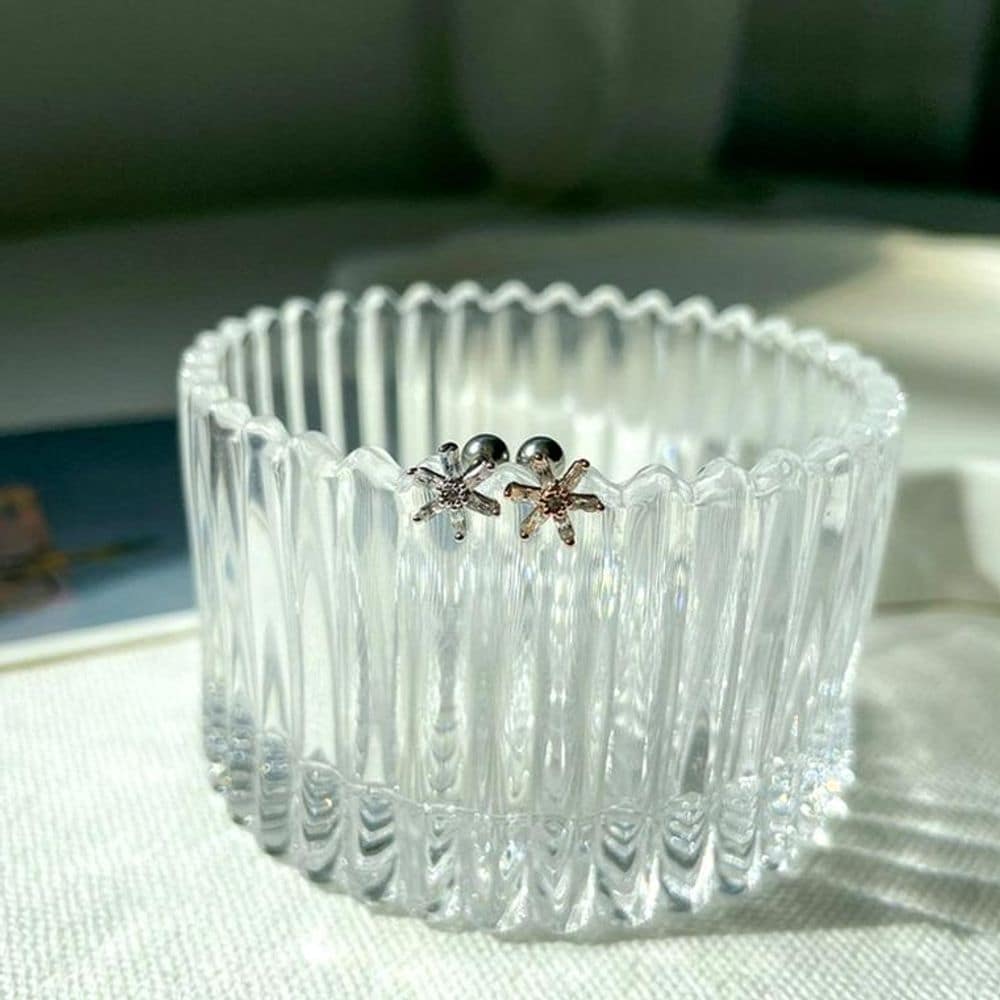 

Flower barbell piercing surgical steel changeable accessory trendy Labellet (10mm) / Color: Rose Gold