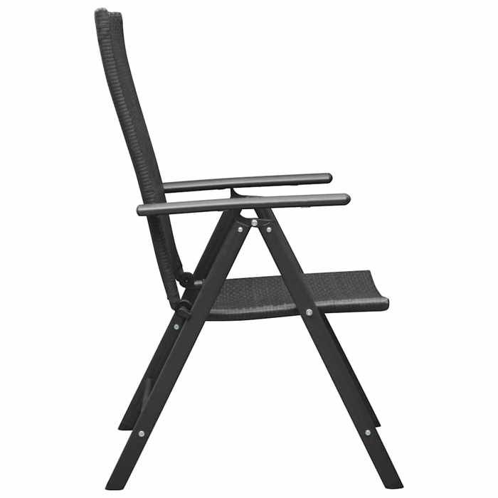 Maison Exclusive - Chaises pliantes 4 pièces en polyrotin noir