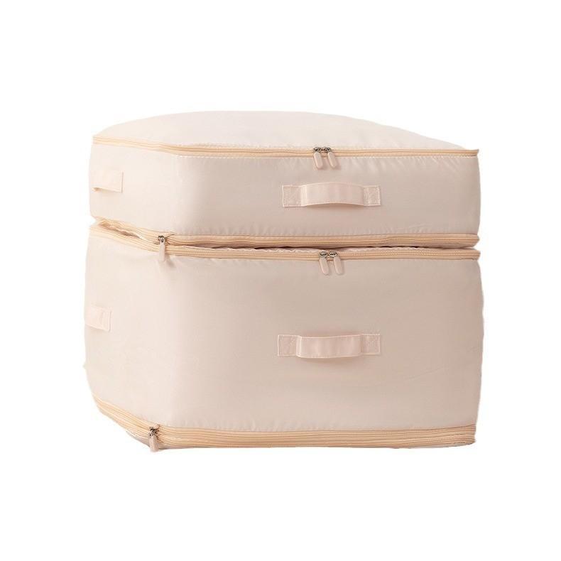 Cotton Satin Duvet Storage Bag Large Collapsible Organizer For Bedroom And Travel Use