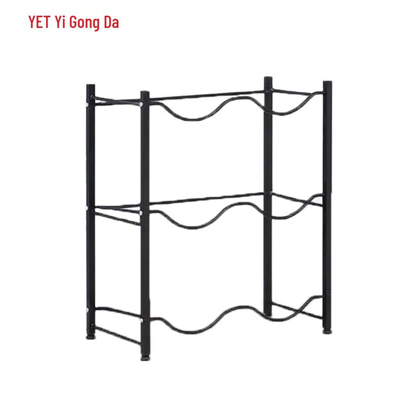 3-Tier Double-Row Water Bottle Storage Rack черный
