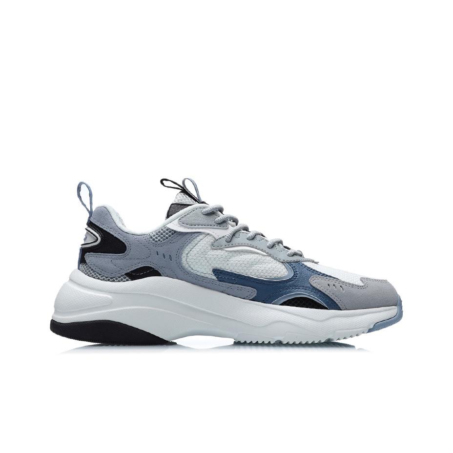Li Ning Duurzame Lage Hardloopschoenen Heren Sneakers Wit Blauw AGCR205-3