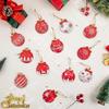 12Pcs New Year's Gift Christmas Decoration Wooden Christma Ball Pendant Christmas Tree Hanging Home Room Decor Outdoor Accessory