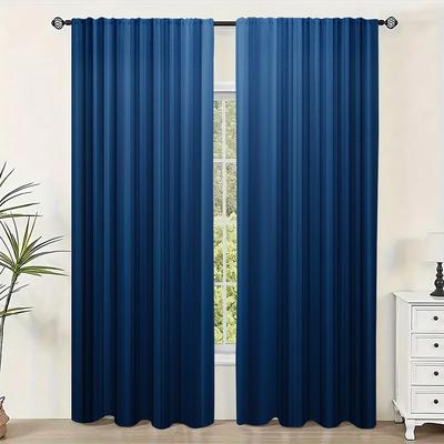 2pc,  Curtains Innovative Multifunctional Dark Blue Abstract Blackout  Polyester Family Party Decoration Applies To Festive