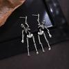 Halloween Horror Funny Skull Rack Earrings Female, Creative Personality Hip Hop Premium Sense Diablo Gothic Earrings