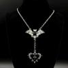 European & American Gothic Punk Bat Heart Pendant Necklace - Halloween Street Fashion for Stylish Girls