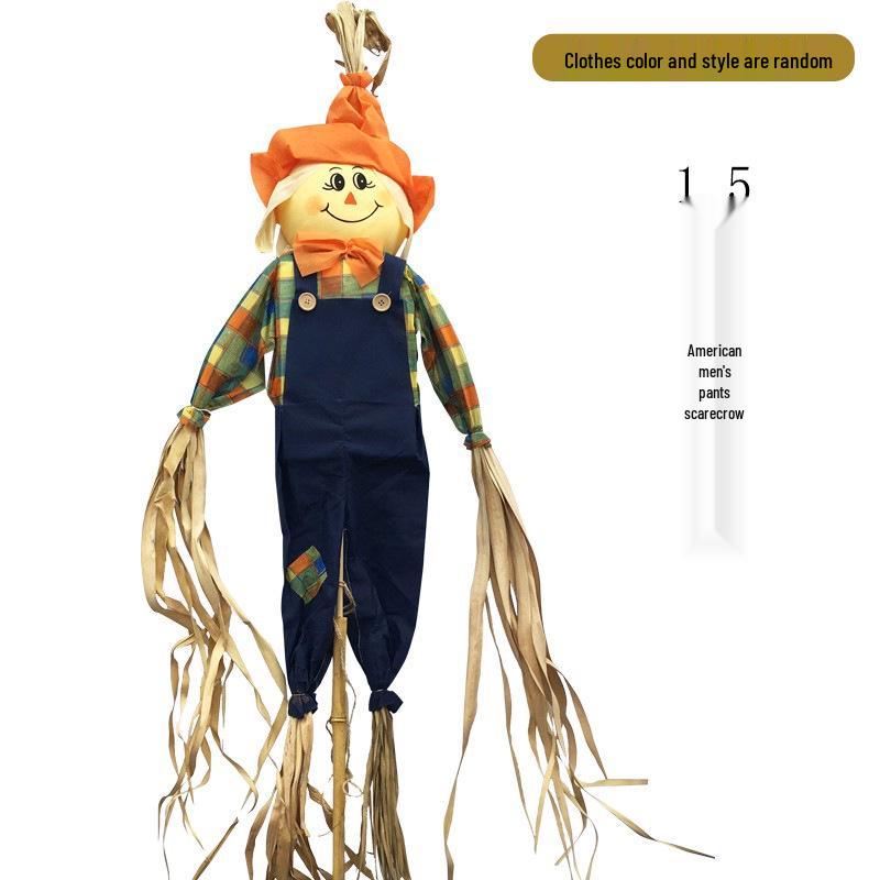 Cute Scarecrow Halloween Decorations: Small & Medium Pumpkin Lanterns for Bar, Party, Haunted House, and Pastoral Themes.