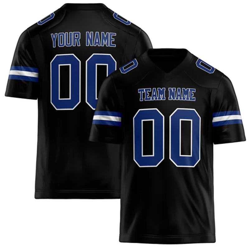 Customized Team Name Number Name Rugby T-shirt Personalized Black Mens Sports T Shirt Loose Quick Dry Team Uniforms