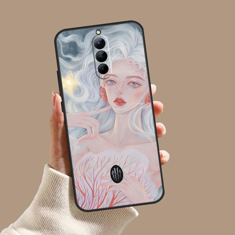 Cute And Beauty Girl Color Painting Case For ZTE Nubia Red Magic 10 10S 9S 8S 8 9 11 Pro Plus 6 7 6S 7S Pro 5G 6R 10 Air Cover