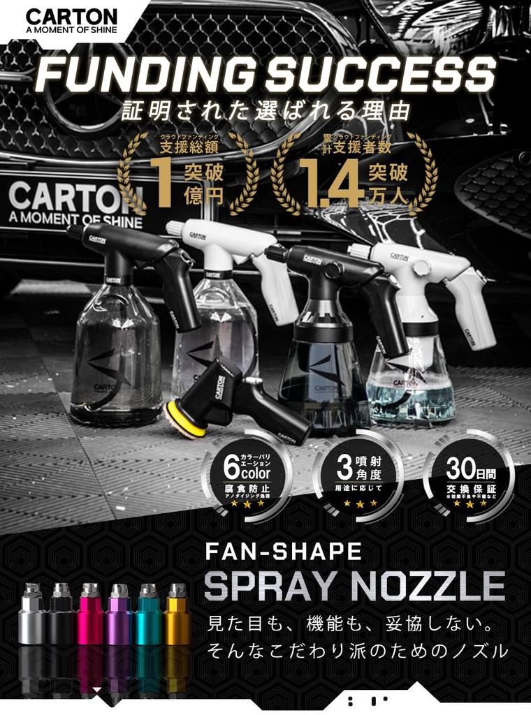 CARTON Fan Spray Nozzle 80 Degree for POWER GRIP Anodized Aluminum Premium Design 6 Colors Leaf Mint Durable Car Wash Detailing Accessory Official