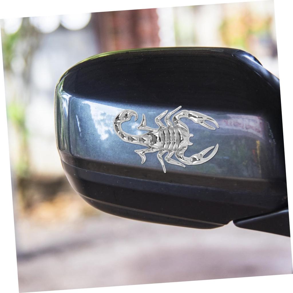 BRIGHTFUFU 2 PCS Scorpion Metal Car Sticker Durable Sublimated Car Window Decor Hide Scratch
