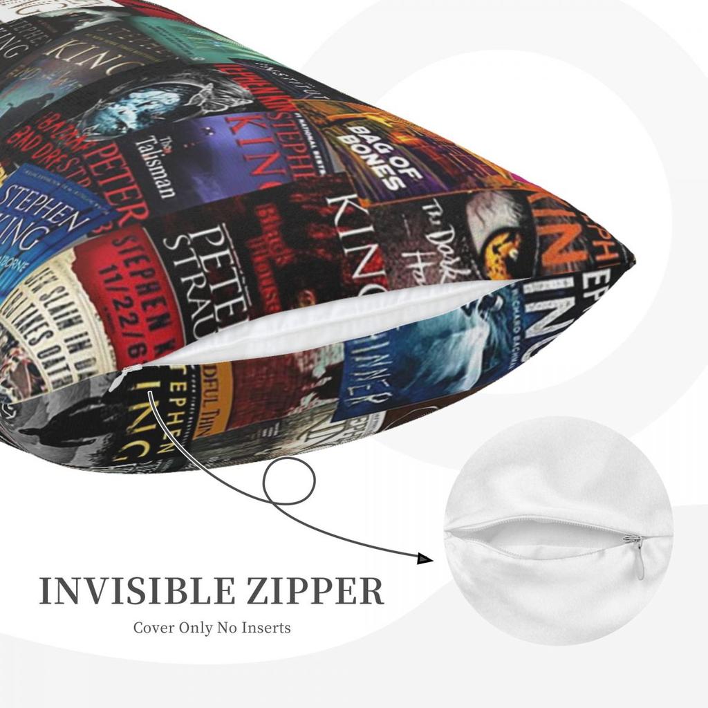 Stephen King Book Covers, Horror Bookworm Rectangle Pillowcase Cushion Cover Decorative Bedroom Bed Home Comfort Throw Pillow