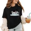 BlackCatT-ShirtKit-TeaCatLoverT-Shirt Klassisch-Premium-Schwergewicht Rundhals-T-Shirt, Kapuzenpullover Tanktop für Damen Schwarz