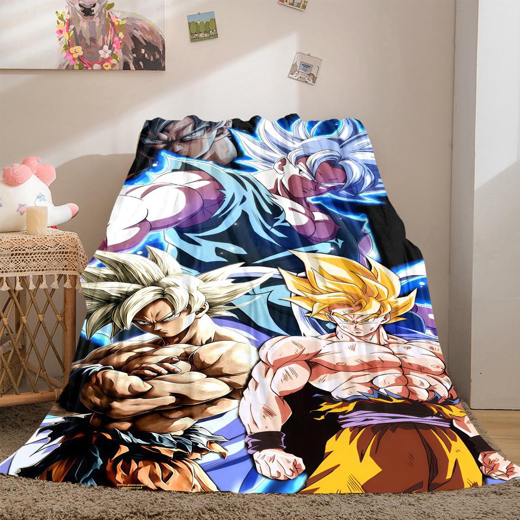 1PC Dragon Ball Z  Print Flannel Blanket, High quality All Seasons, Home Decor, Warmth and Comfort, Perfect for Christmas Gifts