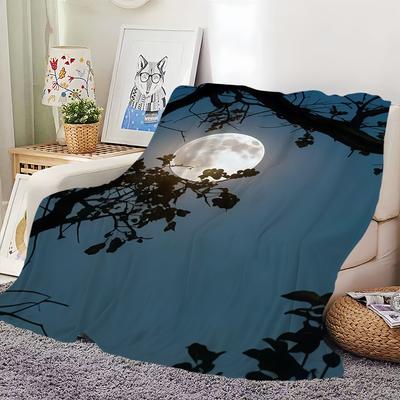 Internet Famous M Moon  Starry Night Blanket For Soft Throw Blanket for Picnic Bed Sofa Home Bedroom Cozy Warm Comfortable
