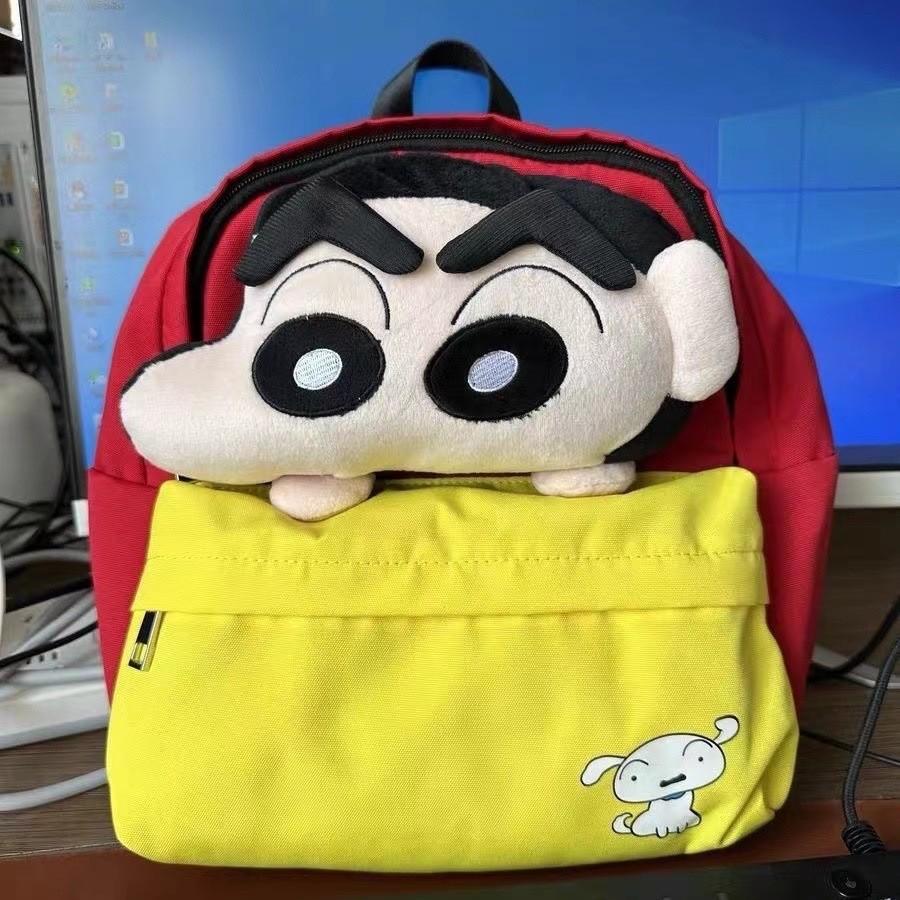 Cotton Shinchan Crayon Print Backpack Versatile Bag With Nylon Material Kids For