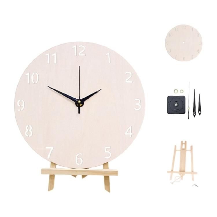 Paint-Your-Own Wood Wall Clock with Blank Round Face and Low-Noise Clock Unit for Family Art and Home Display Use