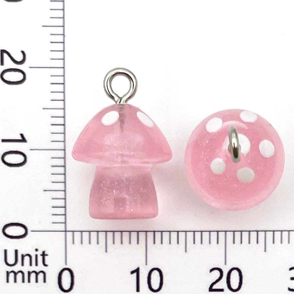 10 Colorful Luminous Resin Mushroom Charms for DIY Jewelry & Accessories