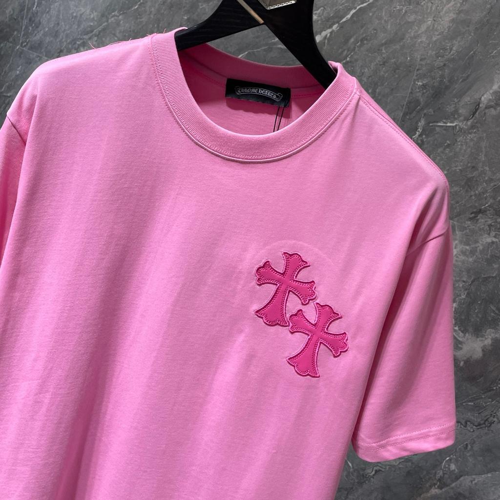 8760 CHROME HEARTS 2026 Lato Nowa Wysokiej Jakości Bawełniana Okrągły Dekolt Luźna Duży Rozmiar Męska i Damska Koszulka Koszulka dla Pary