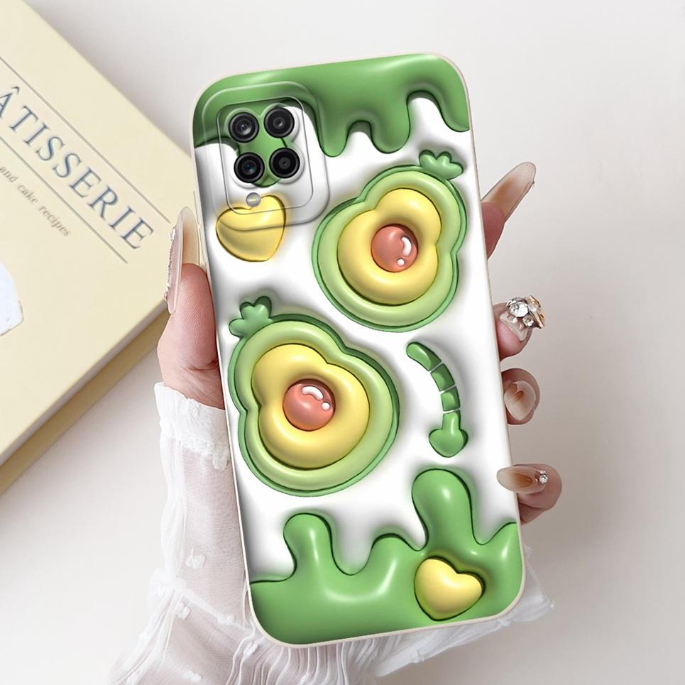 For Samsung Galaxy A22 4G 5G Phone Cases Cover Flower Rabbit Panda Avocado Soft Silicone Protective Bumper Samsung A225F A226B