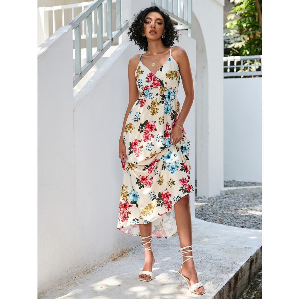 2025 New Women's Fashion Elegant Dress Spring and Summer Printed Slim Waist Trend Loose and Comfortable Dress