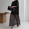 New European and American Express lace splicing mesh loose and comfortable short-sleeved dress
