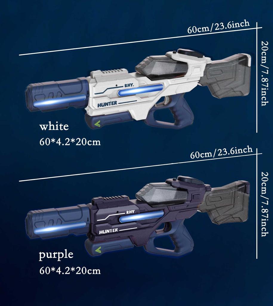 23.6in Electric Water Gun Toy High-Pressure Powerful Hand-Automatic Water Pistol Spray Blaster Beach Swimming Toys for Adult