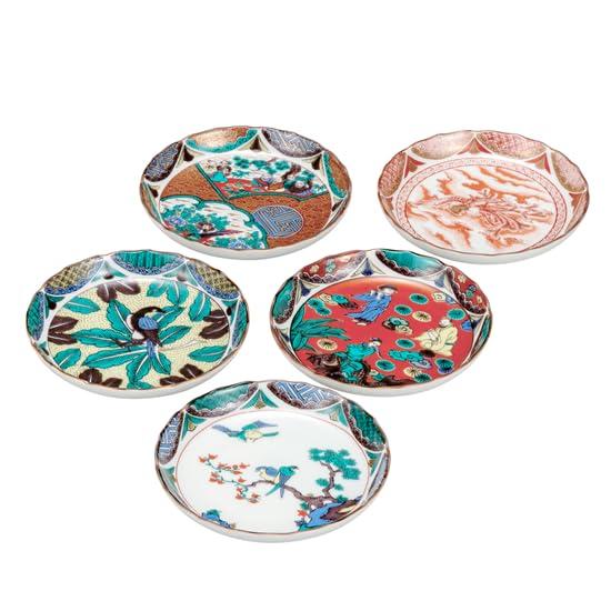 

Kutani ware Iwataya plate set period painting Kutani ware (4.5) K8-86