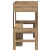 Loft Bed Frame with Desk Artisan Oak Finish 100 x 200 cm