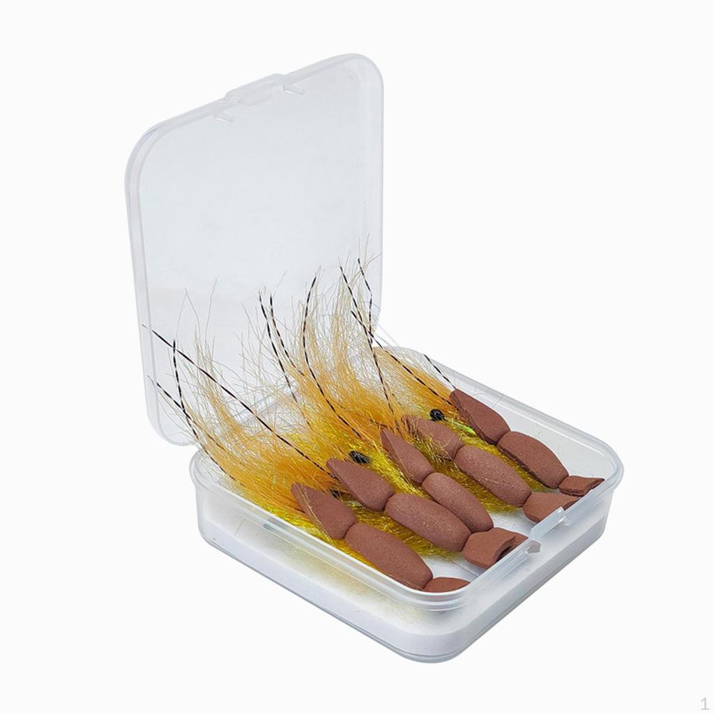 5 Pieces Fly Fishing Lures Baits with Storage Box Hooks Tackle