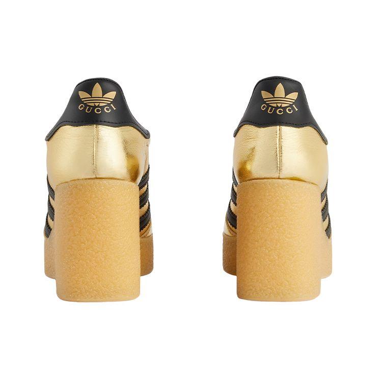 Adidas Originals Gazelle Leather Fashion Lace-Up Wedge Platform Shoes Women Shoes Gold 725628 AAA2M 8043