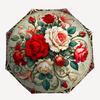 Roses,Stained Automatic Folding Umbrella Compact 8 Rib Design,Unique Style,Suitable for Everyday Outdoor Use,Perfect Gift for Friends