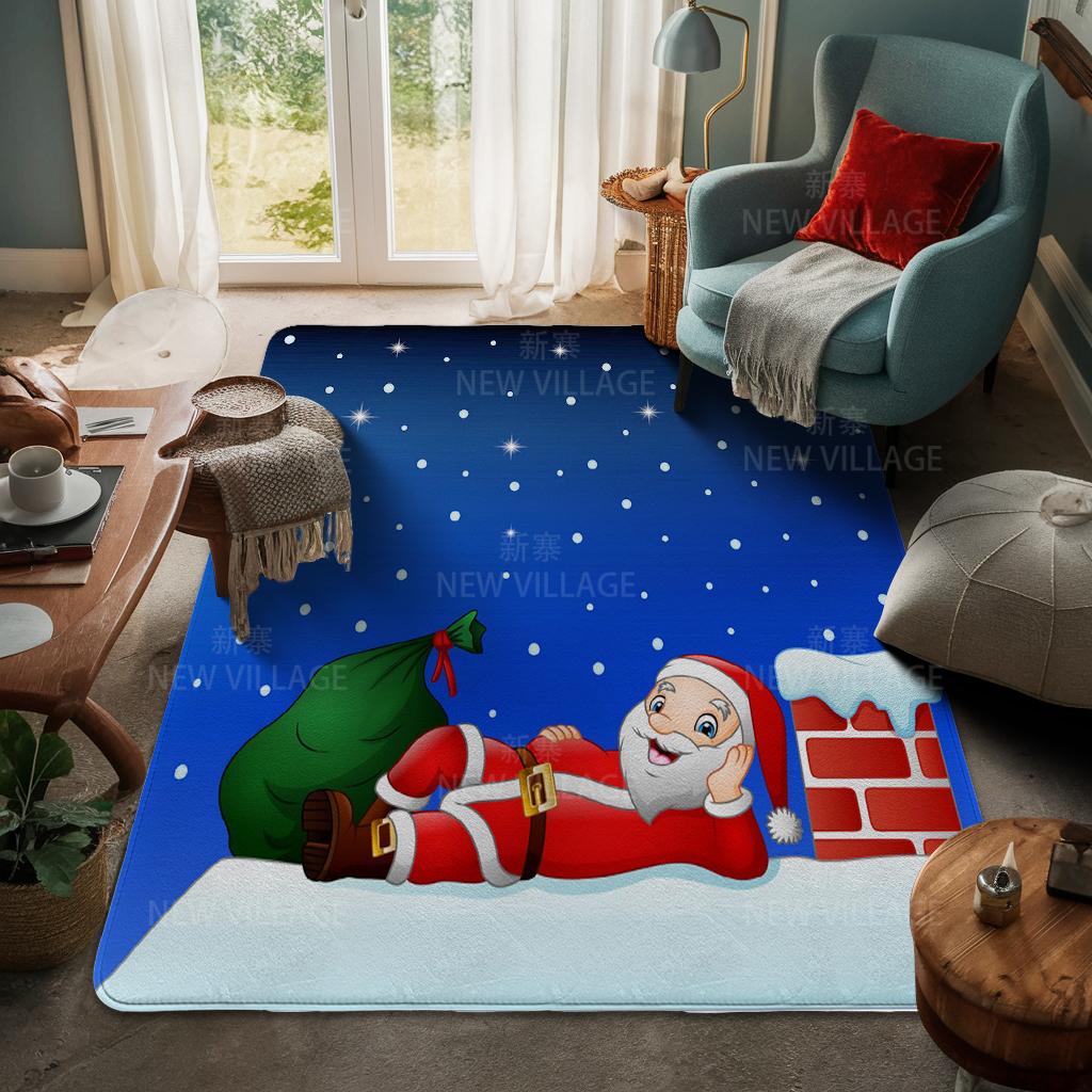 Hauseingangsteppich Fußmatte Haustür Wohnzimmer Bad Fuß Badezimmer rutschfest wasserabsorbierend Teppiche Bad Frohe Weihnachten Winter