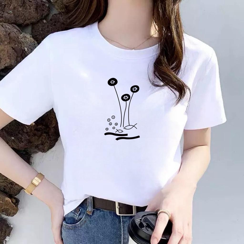 Casual Chic Women's Summer T-Shirt - Light Luxury, Printed Short Sleeve, Loose Fit, Round Neck, Slimming, Age-Defying Style