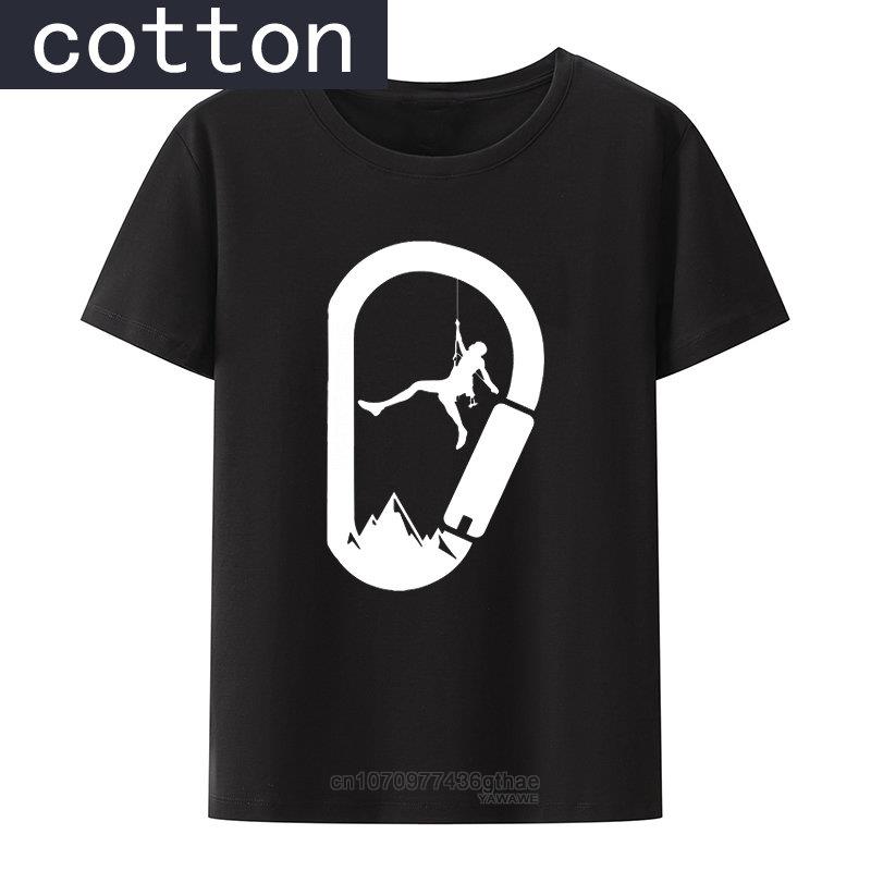 

Rock Climbing Cotton Y2k Tshirts Climbing Mountaineering Cool Print Breathable Comfortable Mens Clothes Streetwear Summer Style 4XL