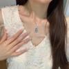 Baishi Hui Natural Chalcedony Fu Lu Gourd Necklace in s925 Sterling Silver Women's Clavicle Chain