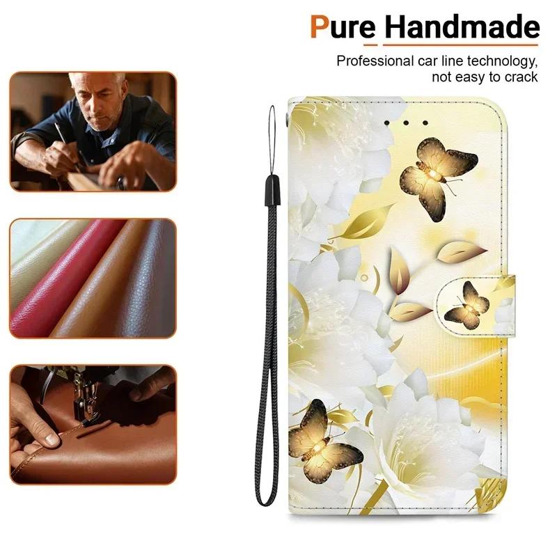 Etui PU X7A Do Honor X7a Etui Portfelowe Do Huawei Honor X 7a x7 Malowane Etui Honor X6a X6 X5 Plus Skórzane Pokrowce Książkowe Coque Muszle